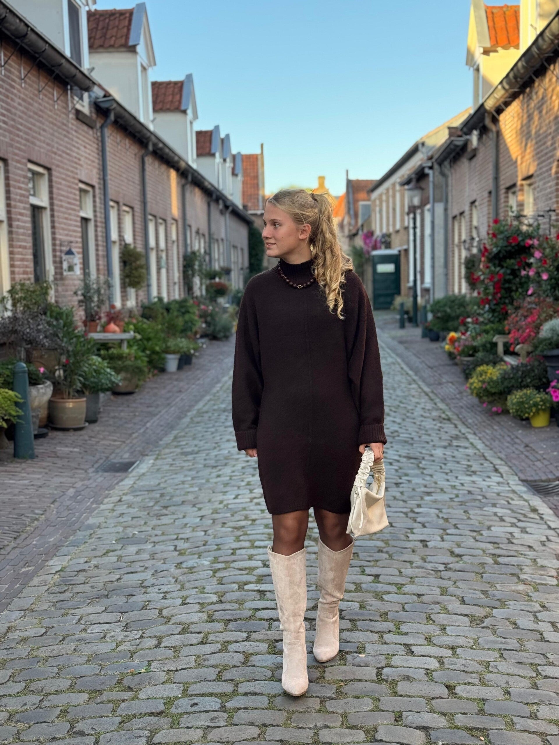 Trui jurk bruin