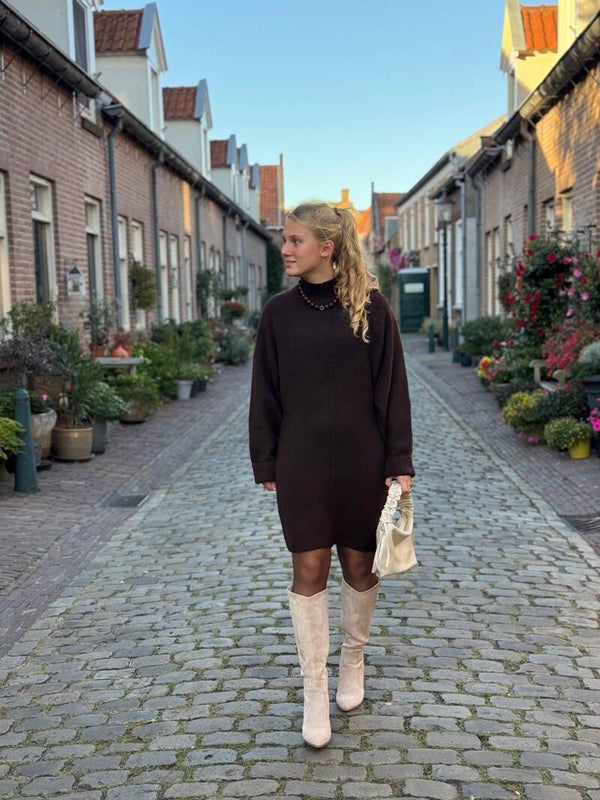 Trui jurk bruin