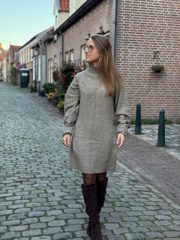 Trui jurk taupe