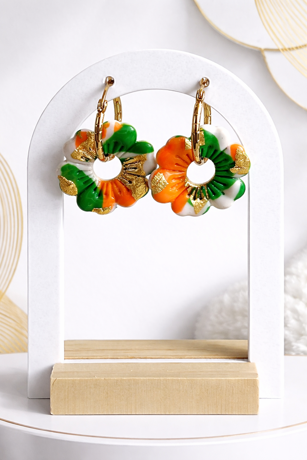 Vert/orange/doré