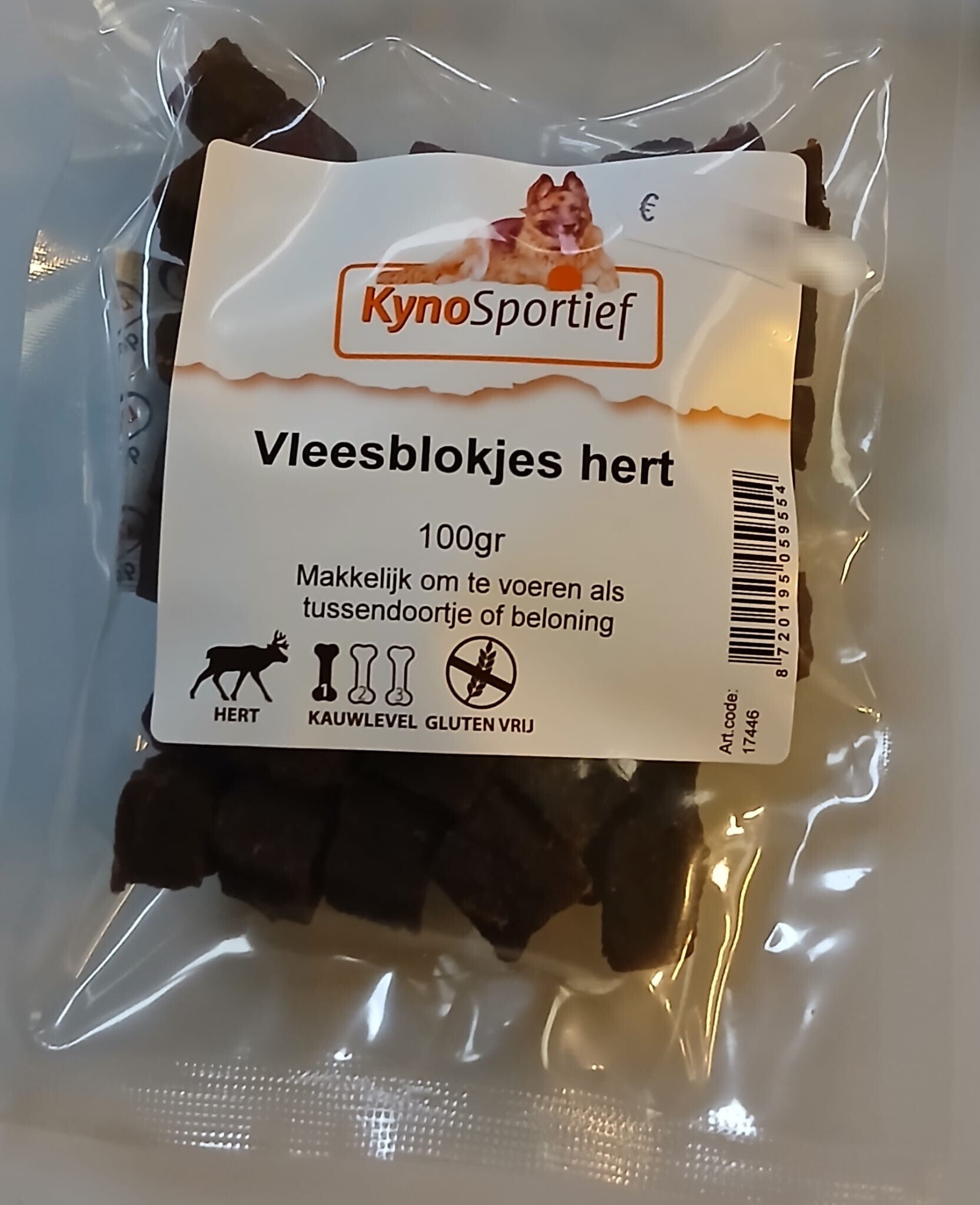 Vleesblokjes hert 100 gr