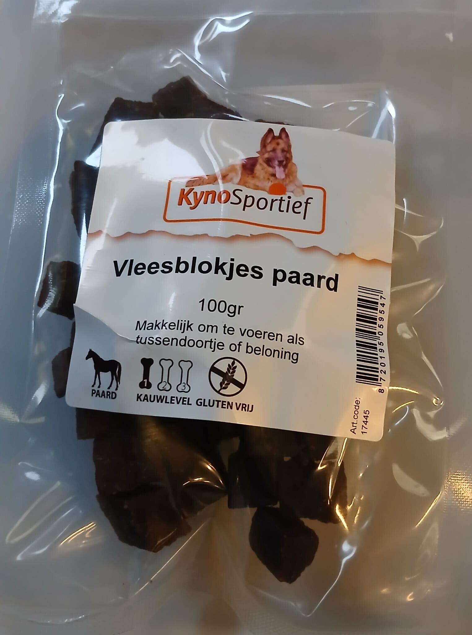 Vleesblokjes paard 100 gr