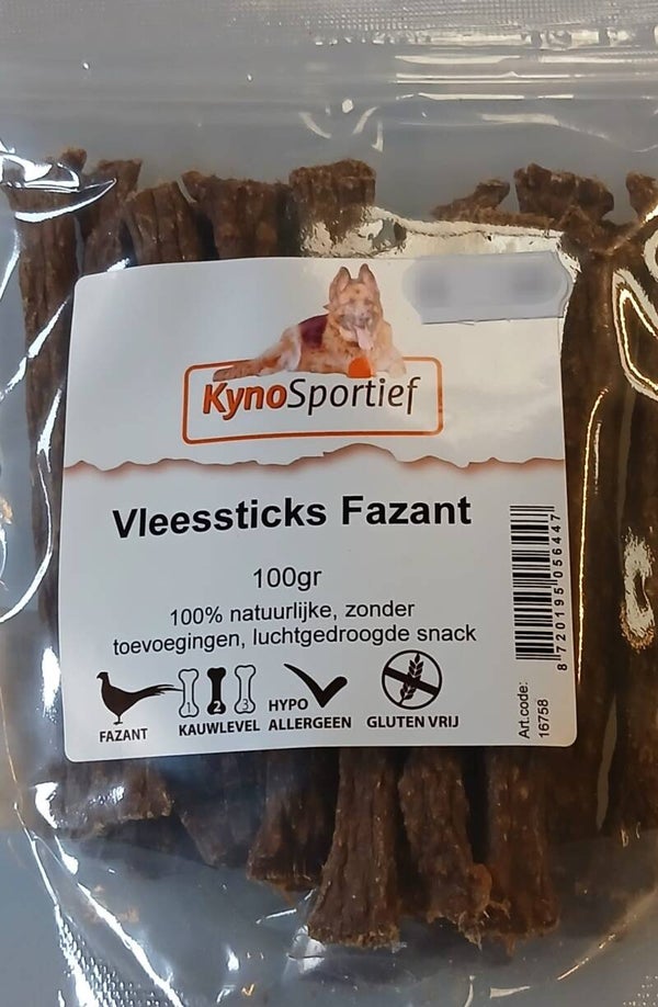 Vleessticks Fazant 100 gr
