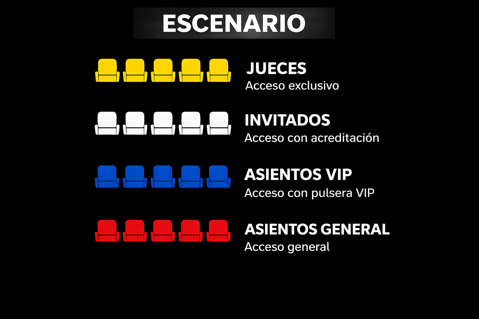 asignacion de lugares por color 