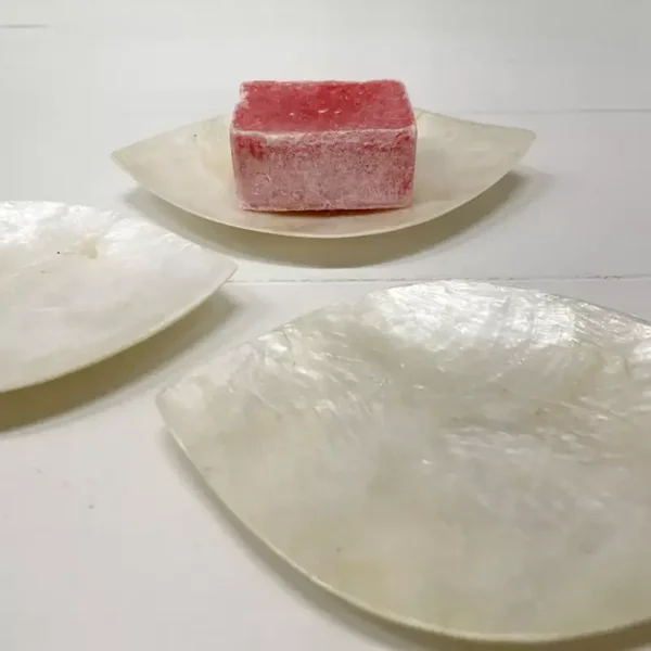 Plat Coquillage "Capiz" modele feuille