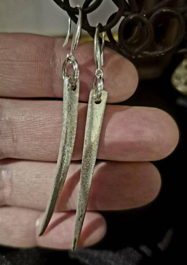 Boucles d'oreilles ''Avoir une dent" brossées
