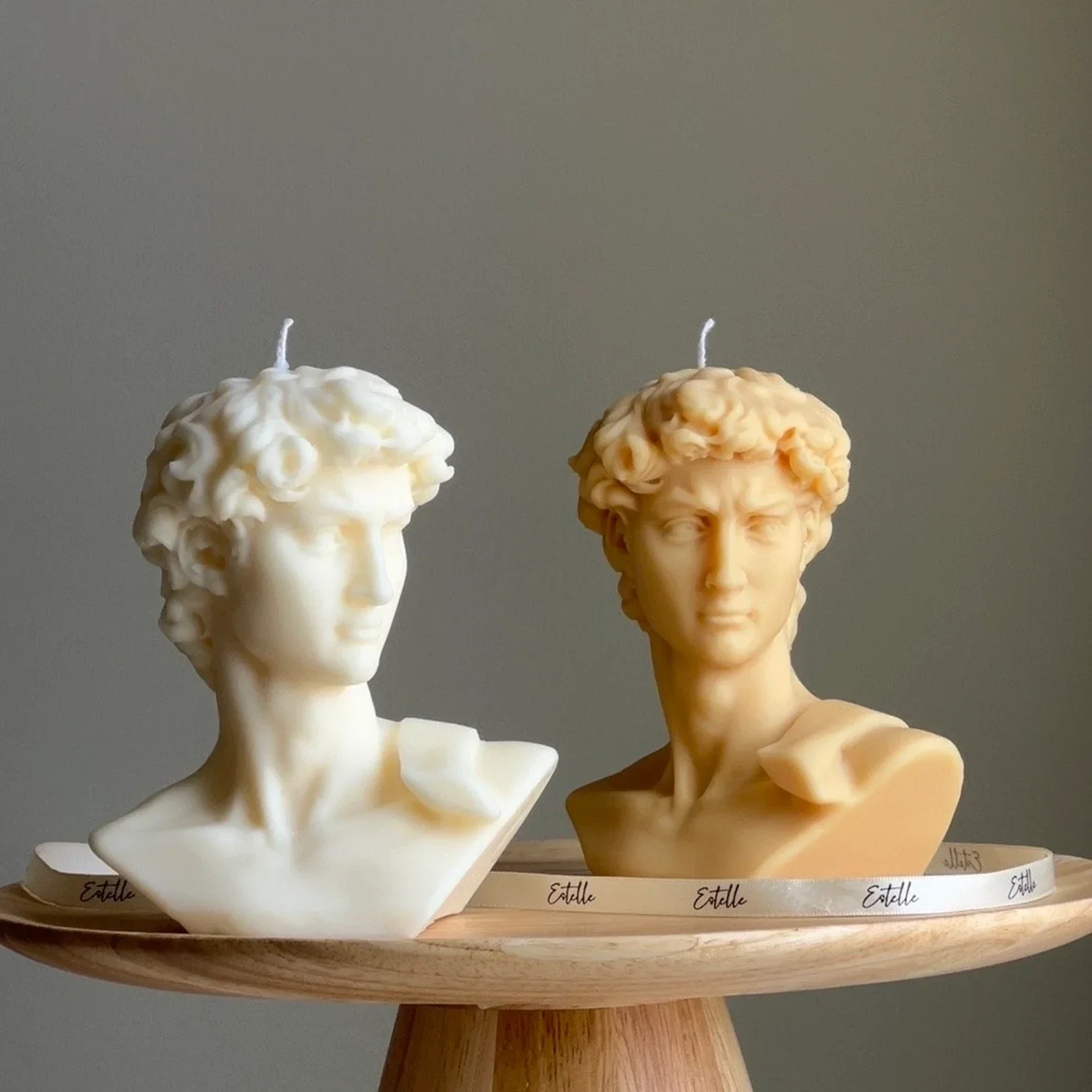 David Michelangelo Greek Statue Head Candle