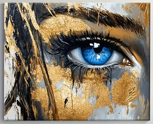 Vrouw met blauw oog - Schilderen op nummer