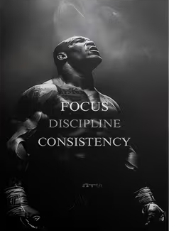 Focus, discipline, consistency - Canvas schilderij