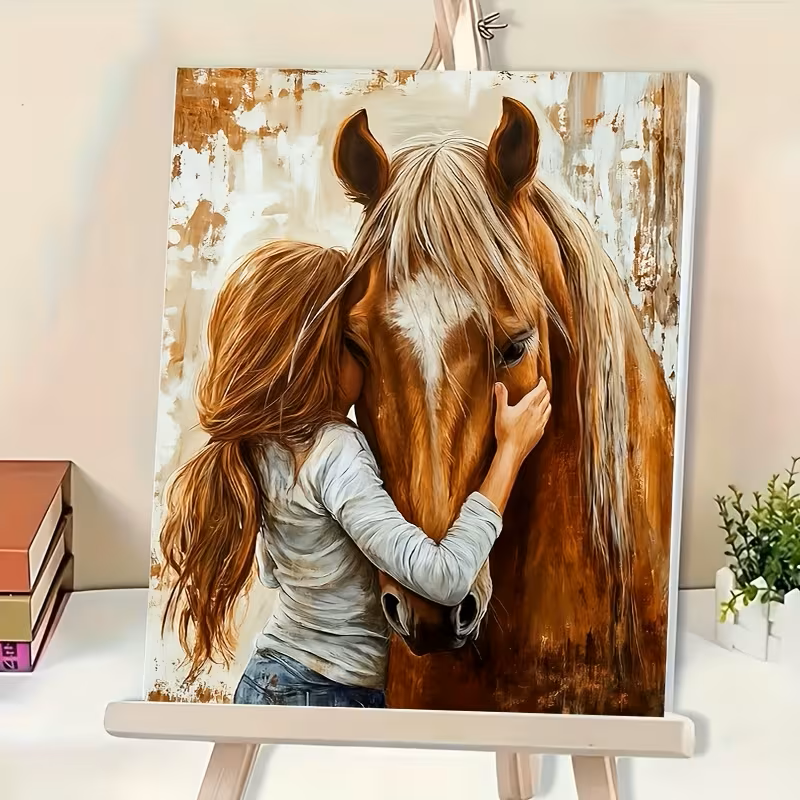 Meisje met Paard - Schilderen op nummer