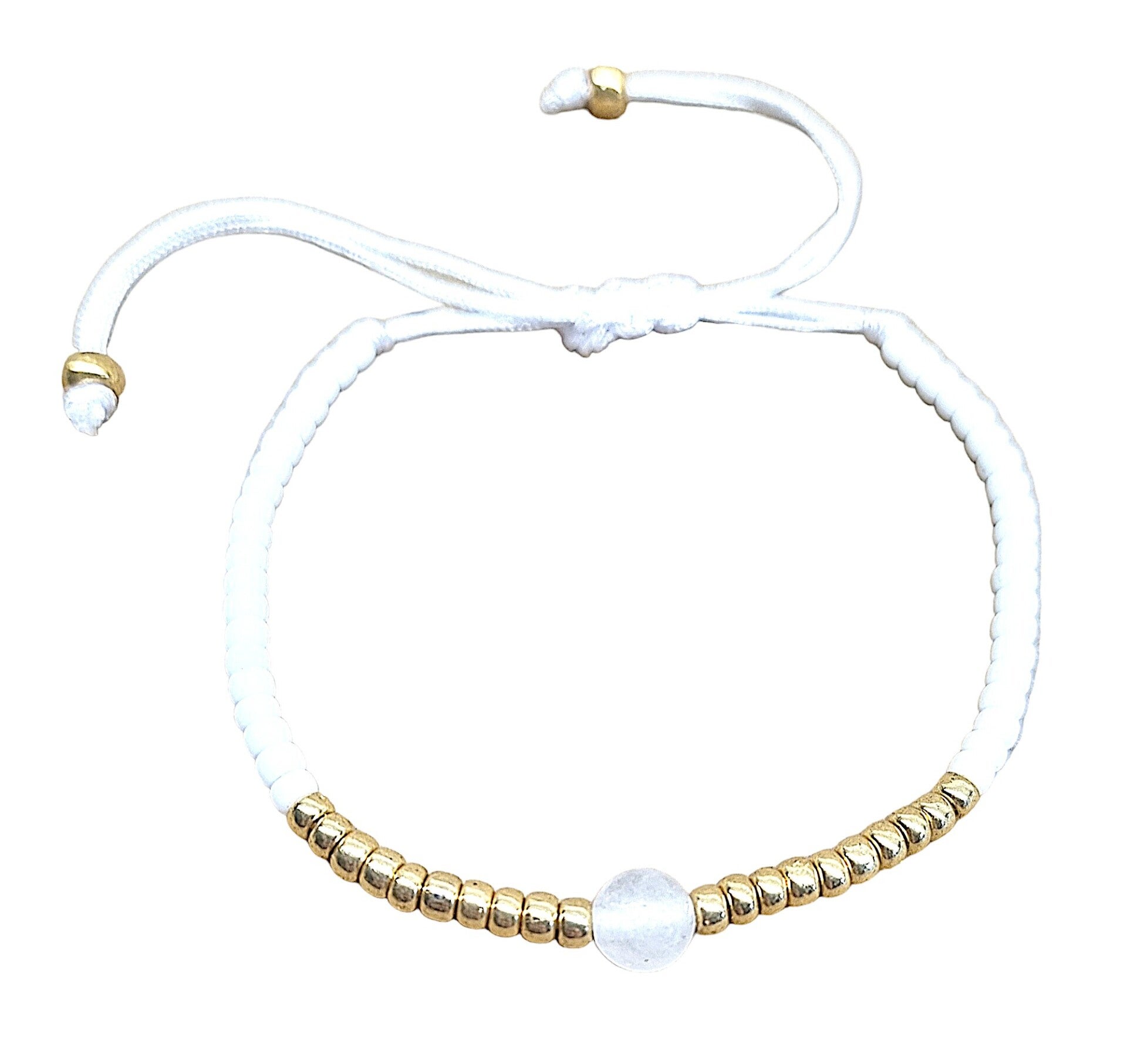 Winter Bride Armband #4 – Handgemaakte Armband met Glas-, Parel- en Goudaccenten | Luclo Arts