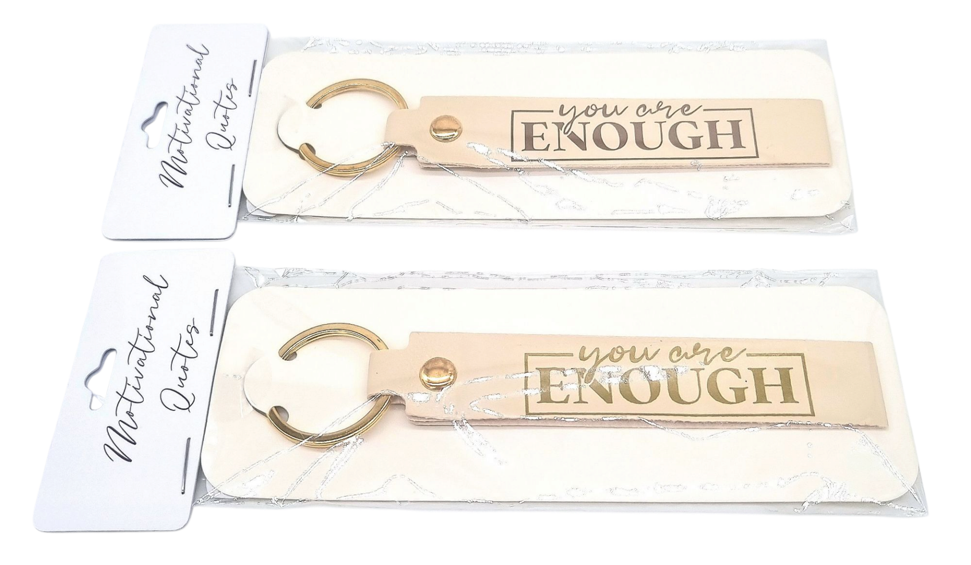Sleutelhanger imitatie leer You Are Enough