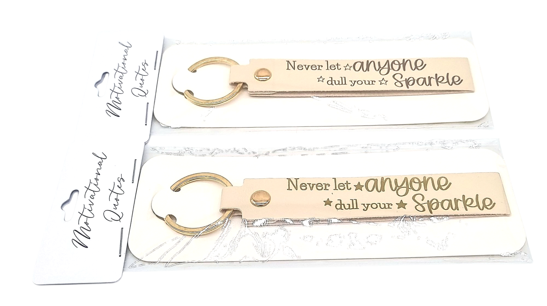 Sleutelhanger imitatie leer Never Let Anyone Dull Your Sparkle