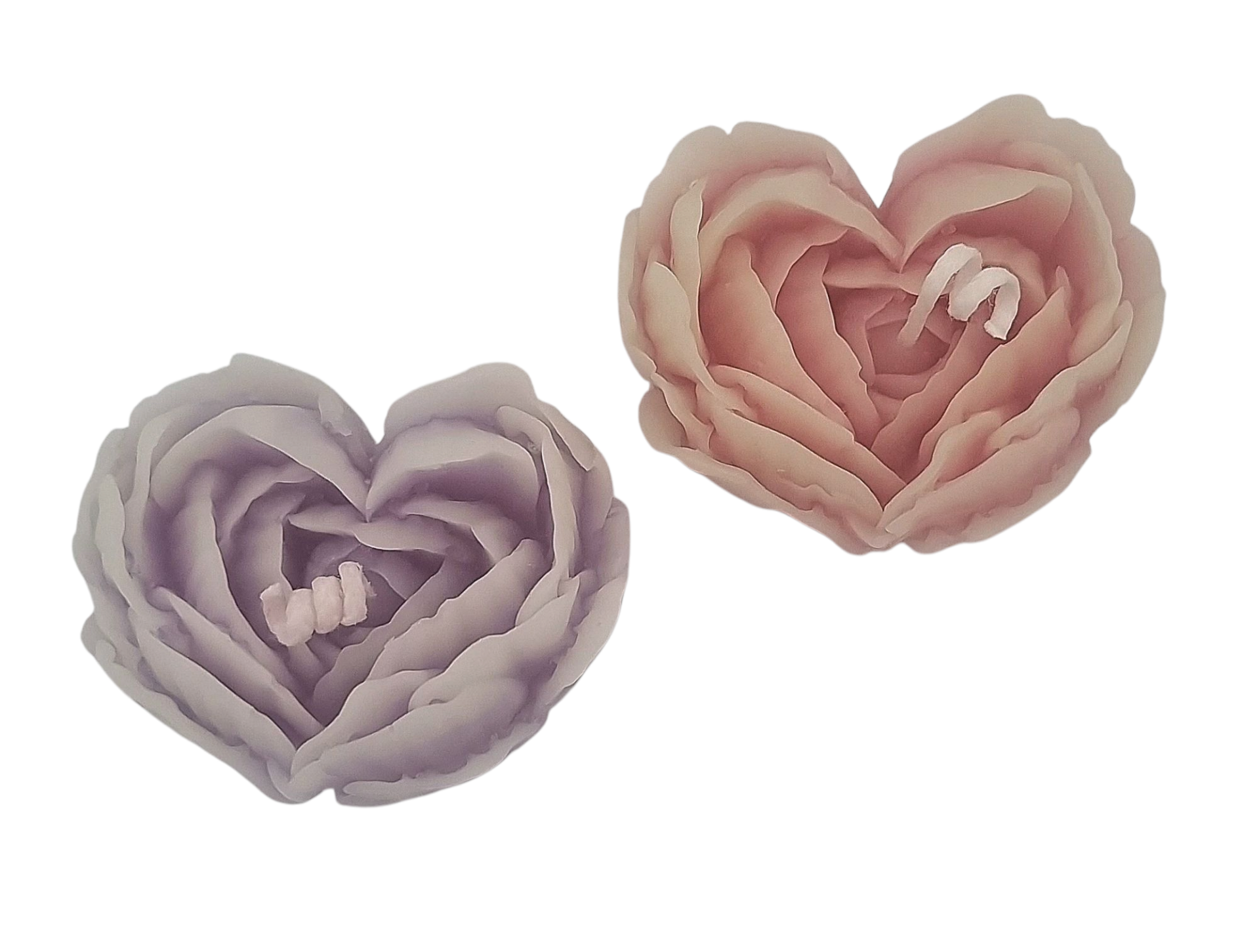 Handpoured Floral Heart Rose Candle #1 – Ambachtelijk Gegoten Kaars van Bijenwas | Luclo Arts