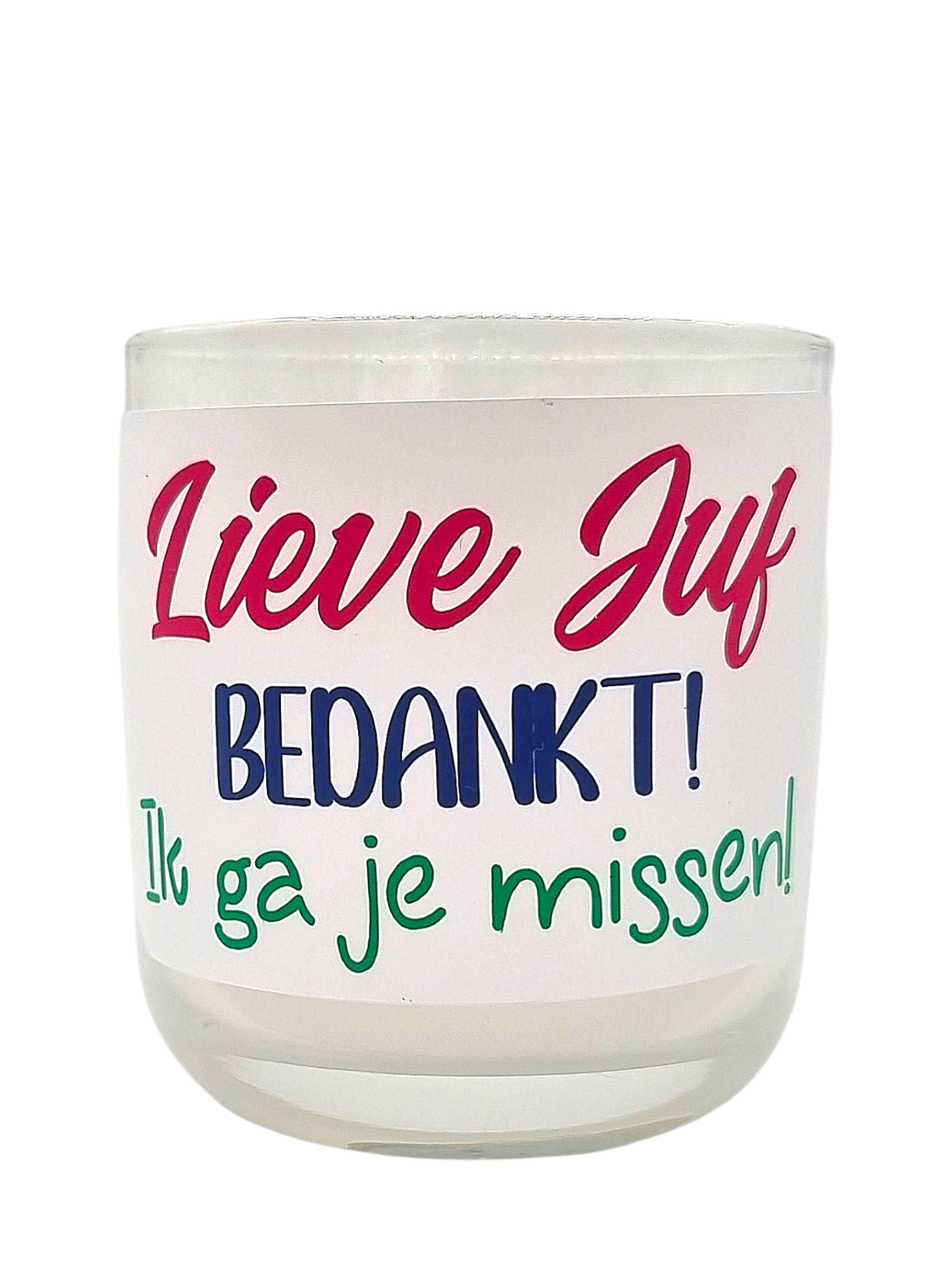 Bedankt Juf/Meester geurkaarsje