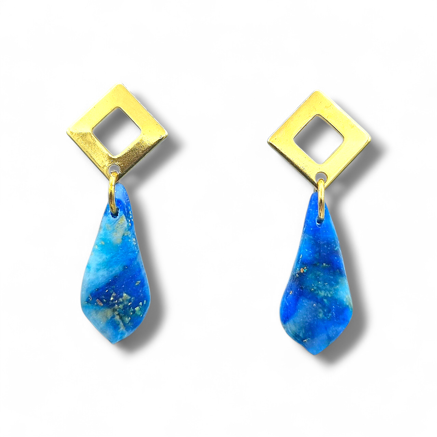 Square Faux Stone Blue