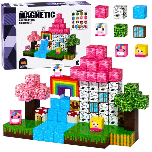 KLOCKI MAGNETYCZNE MAGICZNA KRAINA 100 ELEMENTÓW