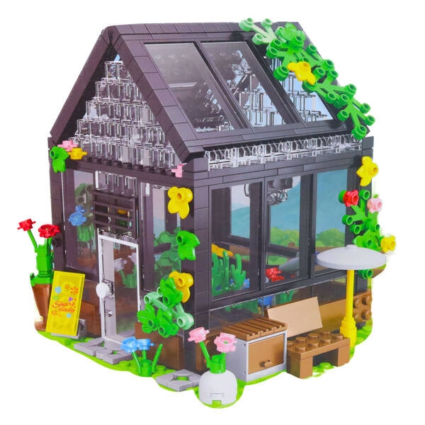 KLOCKI TYPU LEGO SZKLARNIA ZE ŚWIATŁAMI 588 ELEMENTÓW