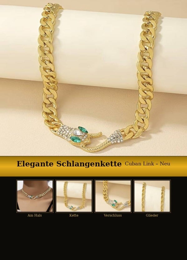 Elegante goldfarbene Damen Halskette mit Panther Anhänger – Neu