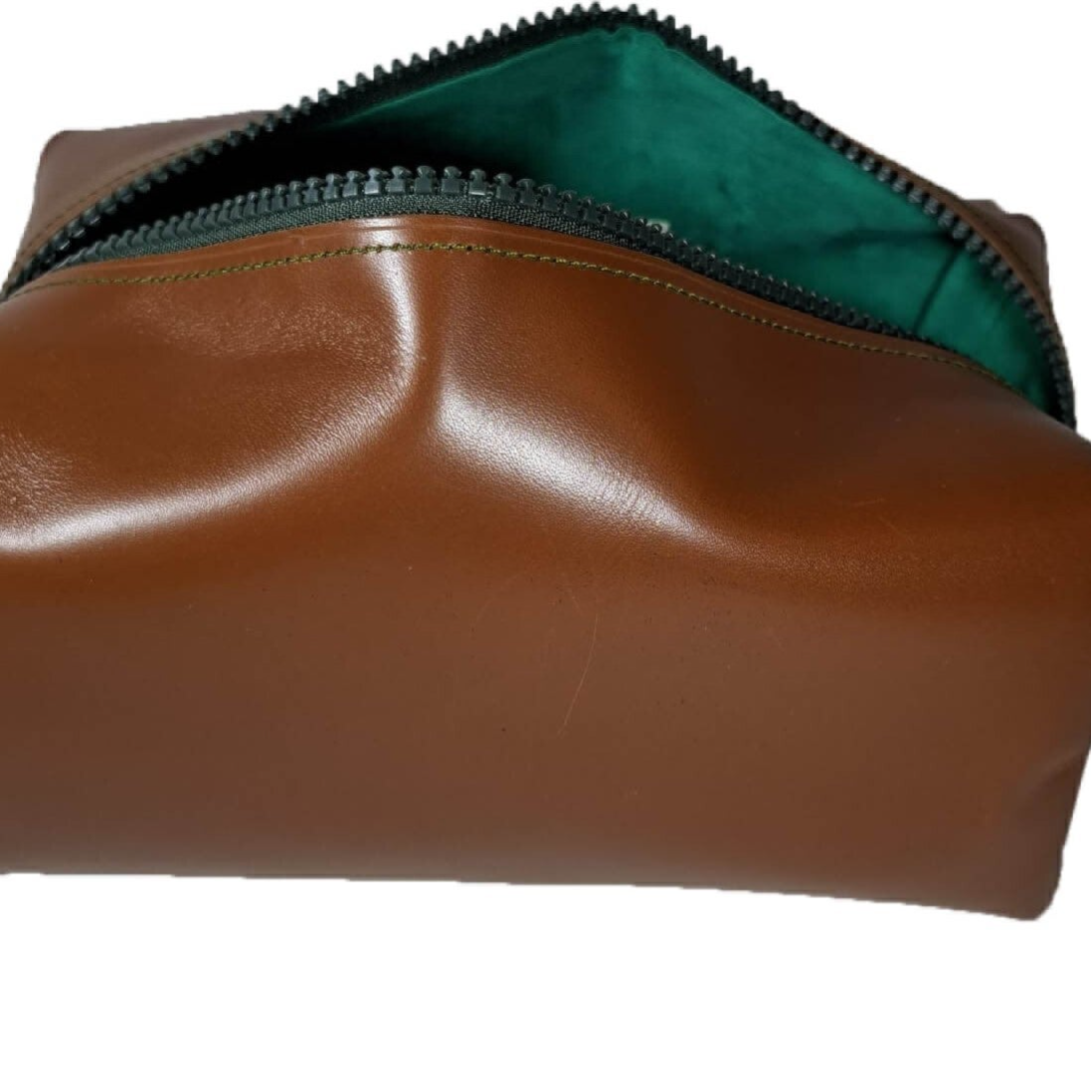 Toiletzak camelbruin / groen