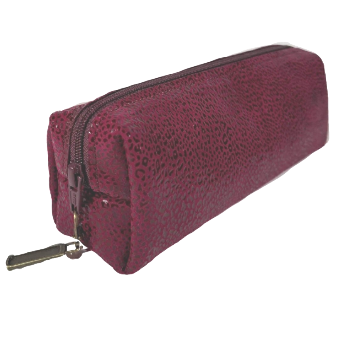 Pennenzak met bordeaux tijgerprint