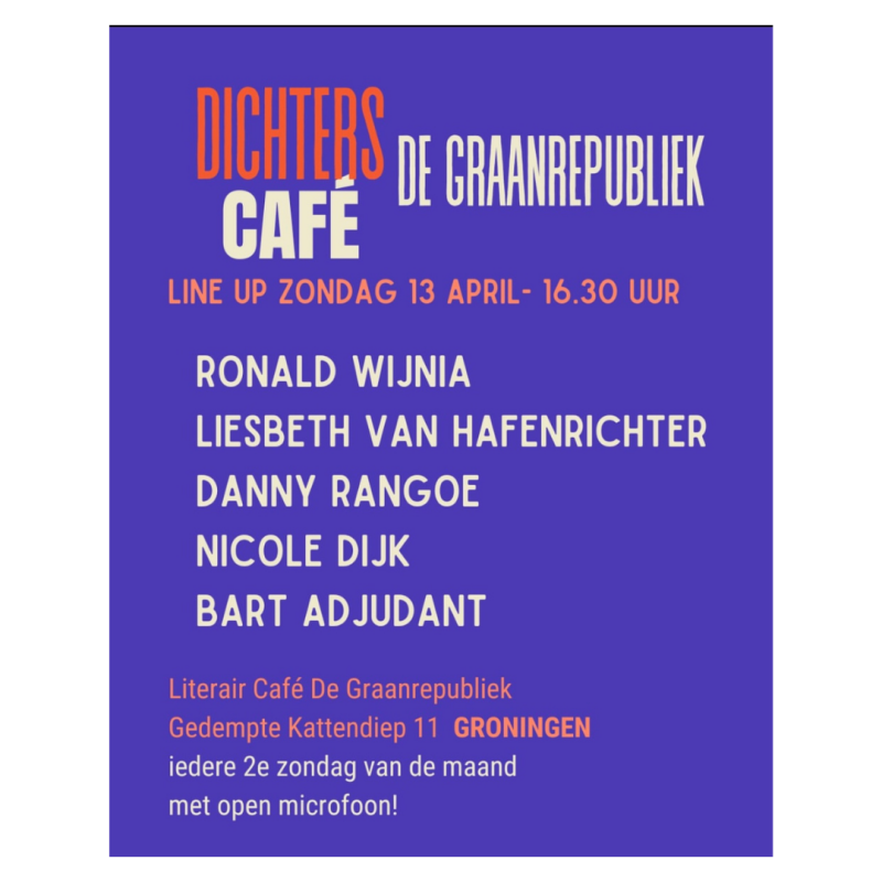 Dichterscafé Graanrepubliek, Groningen, 2025