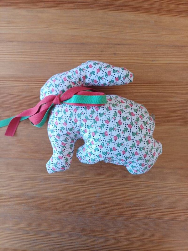 Handmade Easter Bunny – Floral Fabric Decoration