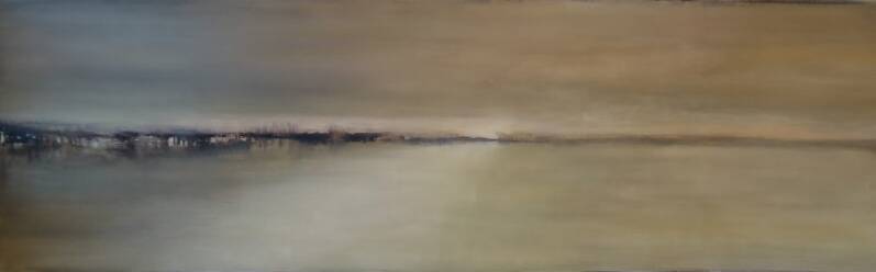 Verdwijnend licht, olieverf op papier, 180 x 50 cm