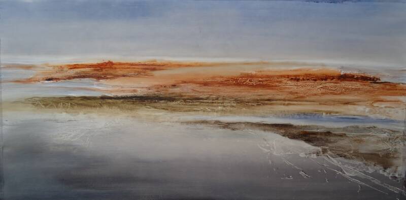 Geen titel, olieverf op papier op dibond, 150 x 50 cm