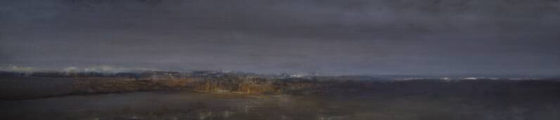 Safe haven, olieverf op papier op dibond, 178 x 43 cm