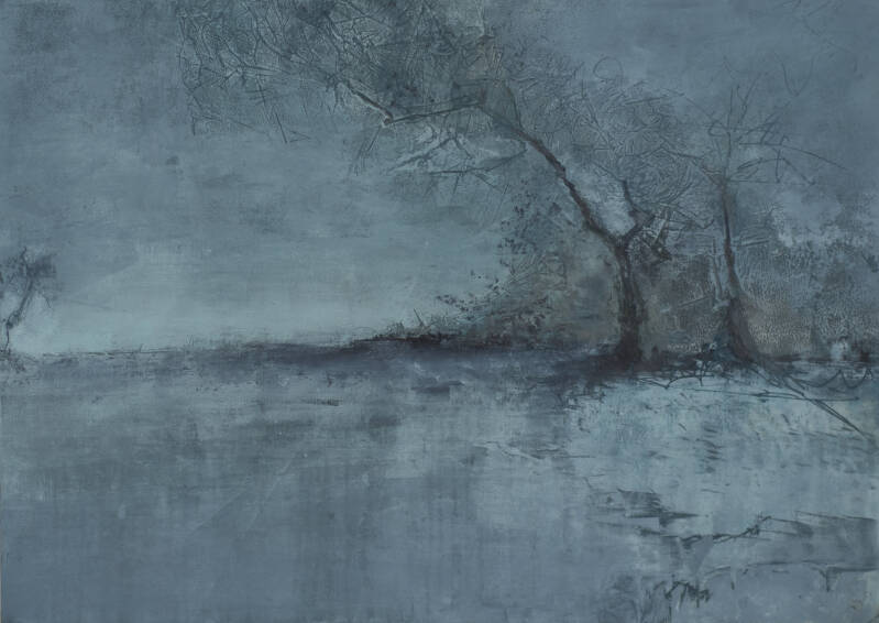 Schemer, olieverf en koude was, 70 x 50 cm