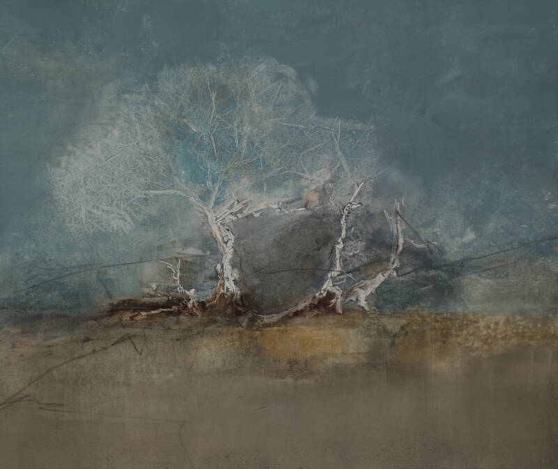 Bomen, olieverf en koude was, 60 x 50 cm