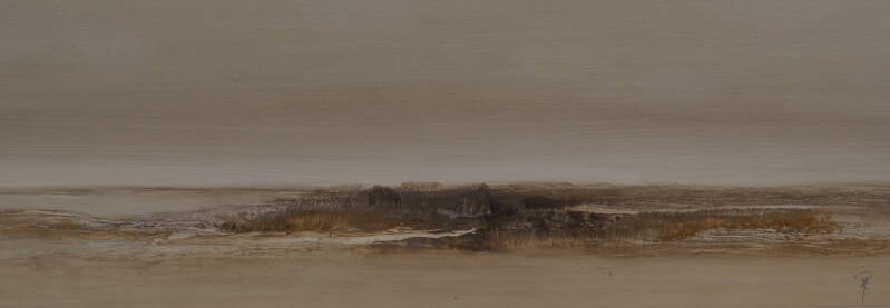 Low tide, olieverf op papier op dibond, 180 x 45 cm