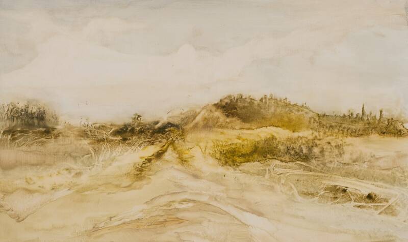 Duinlandschap, olieverf op papier, 90 x 55 cm