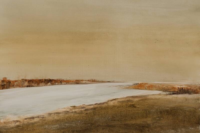 Wijde wereld, olieverf op papier, 90 x 70 cm