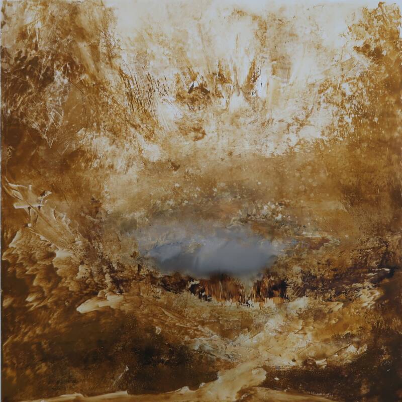 Mystiek, olieverf en koude was op polypropyleen, 50 x 50 cm