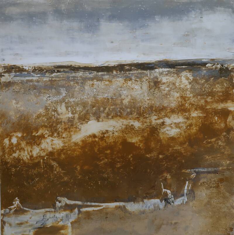 Rustic, olieverf en koude was op polypropyleen, 50 x 50 cm
