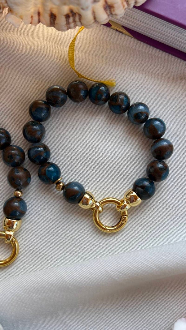 Bracelet en jaspe bleu