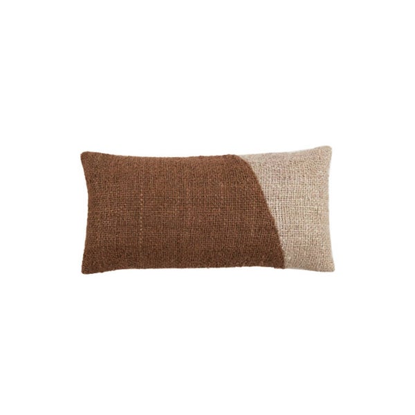 Kussen | CANBERRA DONKER BRUIN + BEIGE | 60x30 cm