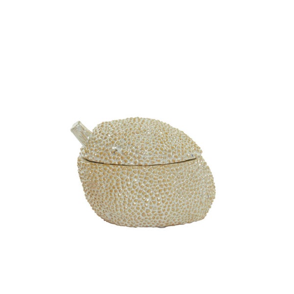 Deco box | DURIO KERAMIEK WIT PARELMOER | 20 x14,5x13 cm