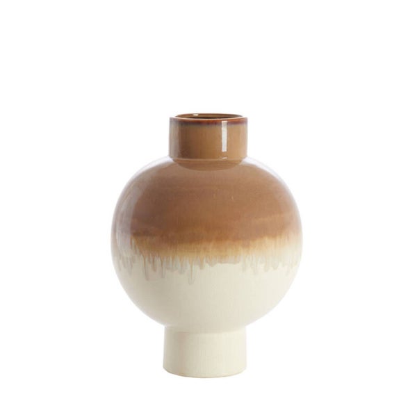 Vaas deco | ZELATA CREAM+TAUPE | 34X36 cm