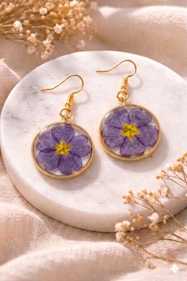 Boucle d'oreille 🌺pensée impérial 🌺