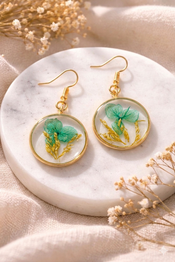 Boucle d'oreille ❇️pétale de jade ❇️