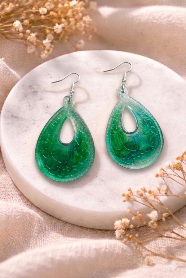 Boucle d'oreille 💚gouttes d'émeraude💚