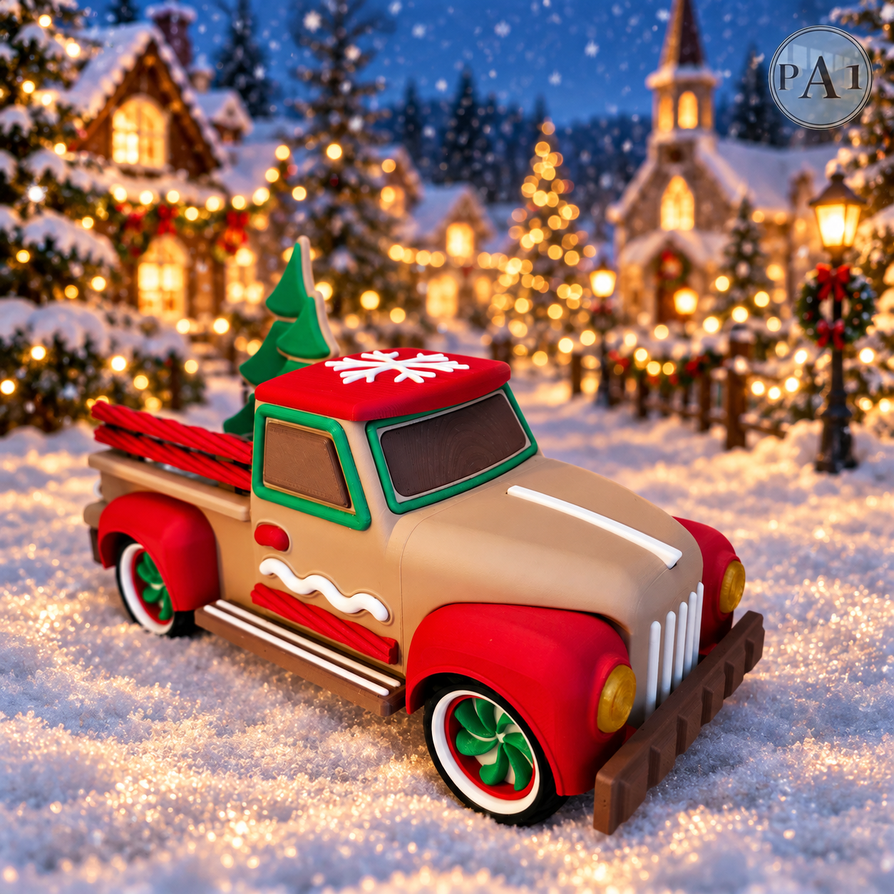 🎄🛻 Kerstpick-up – een vrolijke rit vol kerstsfeer!