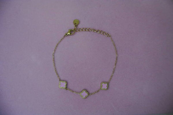 ARMBAND KLAVER KLEIN ROZE - GOUD