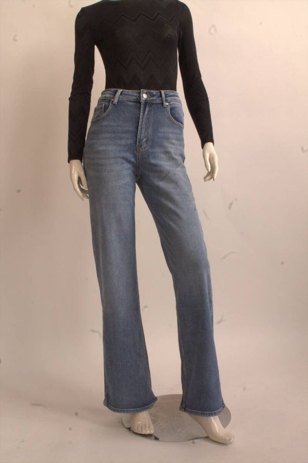 JEANS STRAIGHT MET STRETCH - BLAUW
