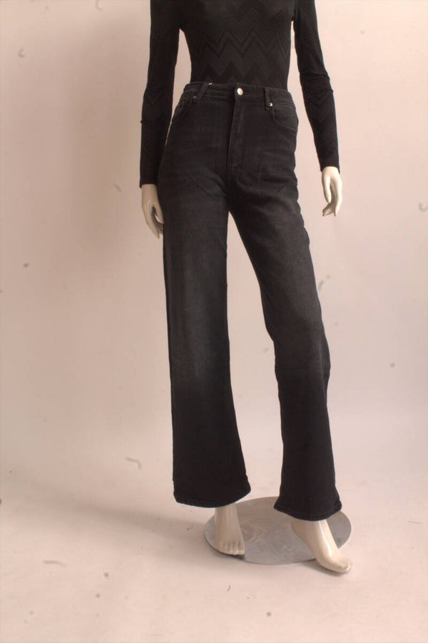 JEANS STRAIGHT MET STRETCH - ZWART