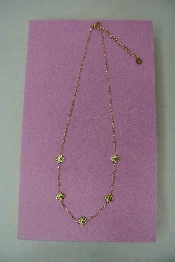 KETTING KLEIN KLAVER - GOUD