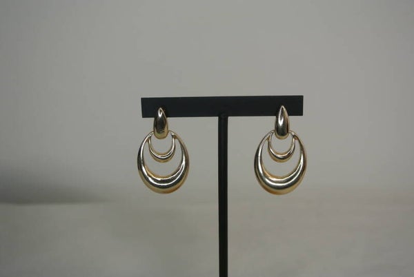 OORBELLEN HANG DUBBEL OVAAL - GOUD